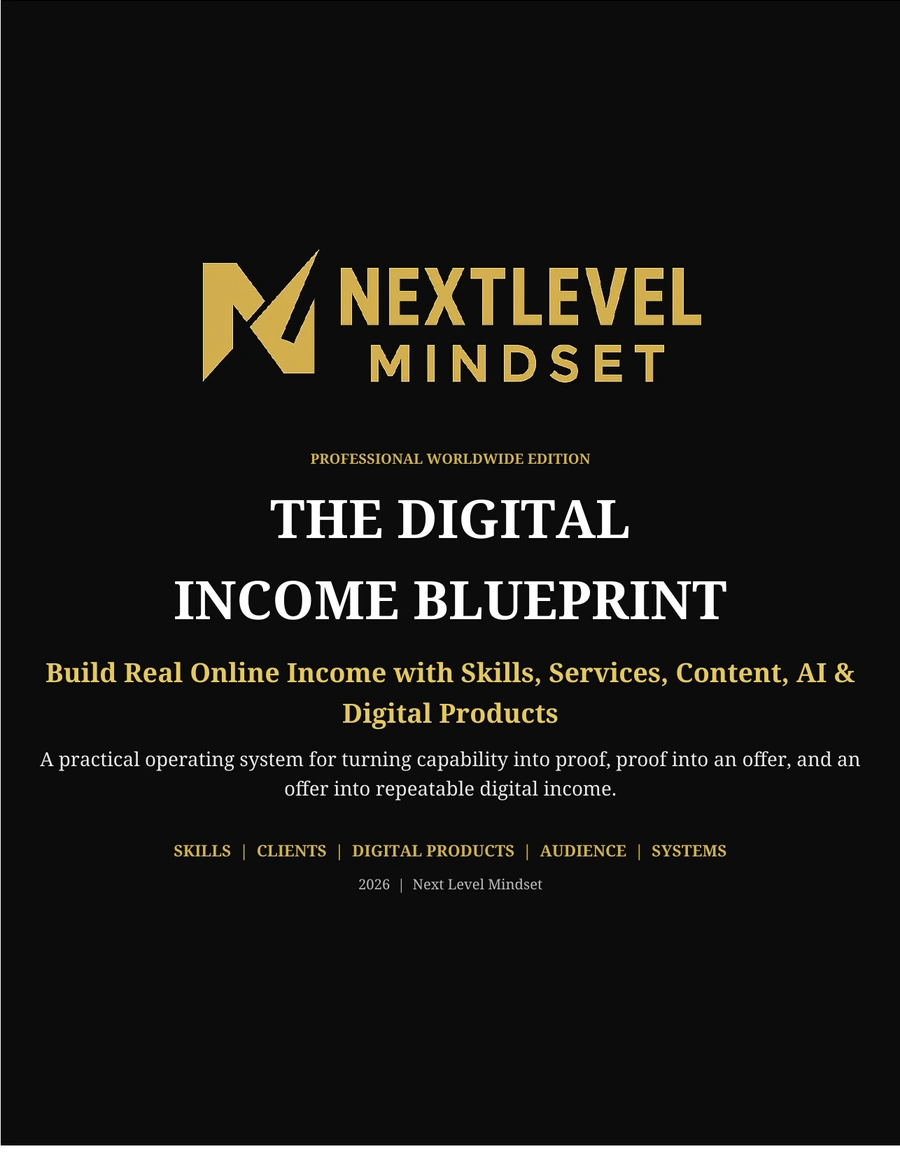 The Digital Income Blueprint e-book 3D mockup by Next Level Mindset