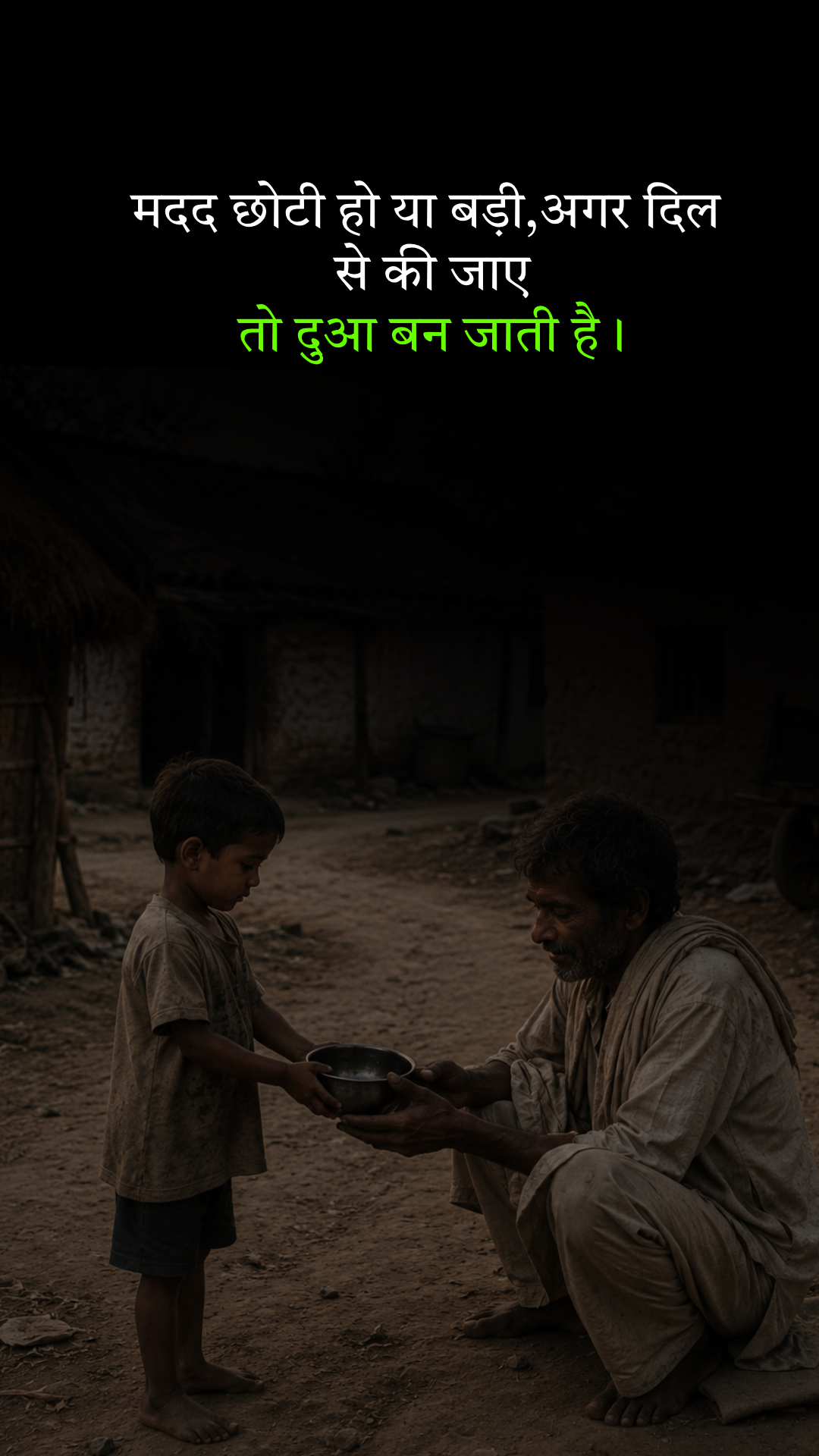 मदद छोटी हो या बड़ी | Heart Touching Humanity Quotes Template